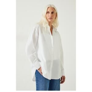 Hush Pia Oversized White Shirt Size 8 100% Cotton New with Tag Long Sleeves